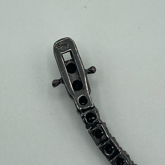 Black Moissanite Tennis Chain Necklace 925 Silver 18” 20” 3mm - Picture 3 of 5